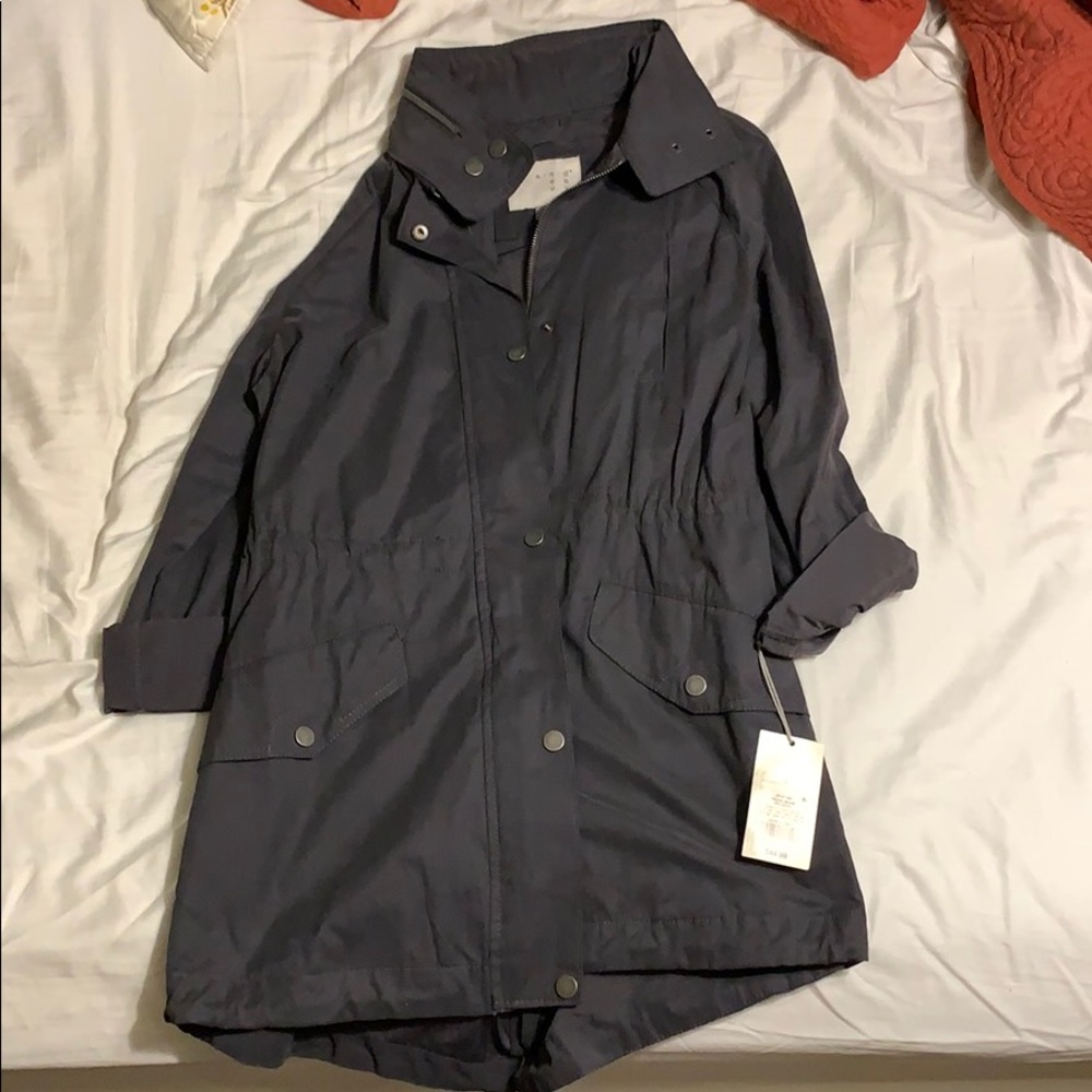 Gray Fashion anorak Jacket